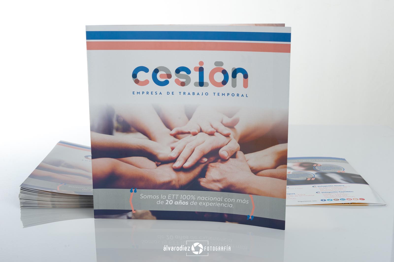 Díptico publicitario Cesion